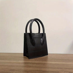 Crocodile Embossed Satchel Bag Chain Bag