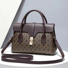 Vintage Satchel Flap Crossbody Bag PU Leather Textured Bag Purse