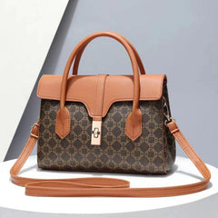 Vintage Satchel Flap Crossbody Bag PU Leather Textured Bag Purse