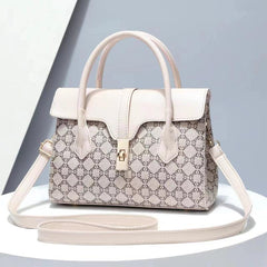 Vintage Satchel Flap Crossbody Bag PU Leather Textured Bag Purse