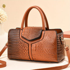 Crocodile Shoulder Bag Large Capacity Faux Leather Handbag
