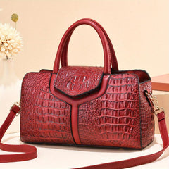 Crocodile Shoulder Bag Large Capacity Faux Leather Handbag