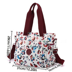 Floral Pattern Tote Bag Large Capacity Handbag for School & Commute