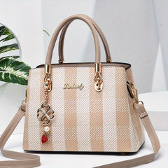 Plaid Crossbody Bag Large Capacity Shoulder Bag Stylish Messenger Handbag