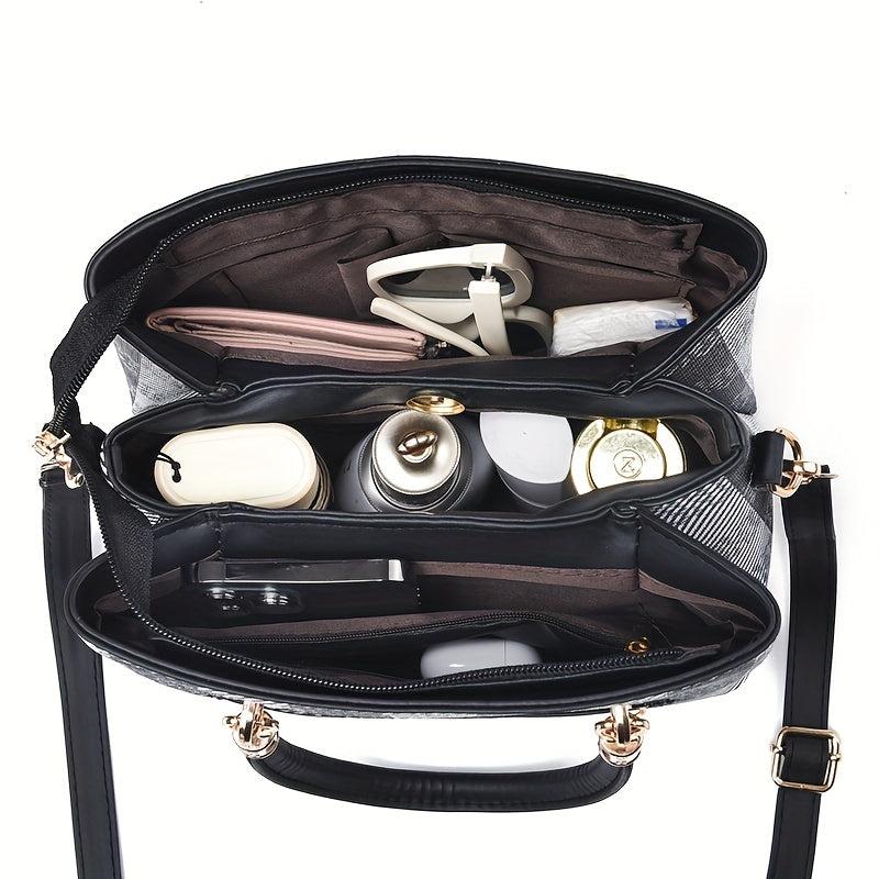 Plaid Crossbody Bag Large Capacity Shoulder Bag Stylish Messenger Handbag