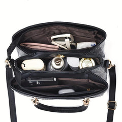 Plaid Crossbody Bag Large Capacity Shoulder Bag Stylish Messenger Handbag