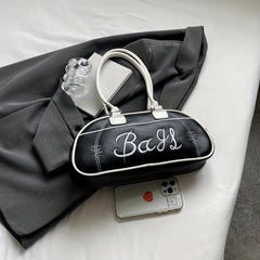 Vintage Letter Graphic Bag Women's Grunge Handbag