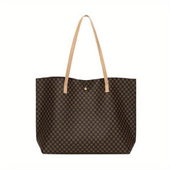 Geometric Print Tote Bag Set with Coin Purse for Women