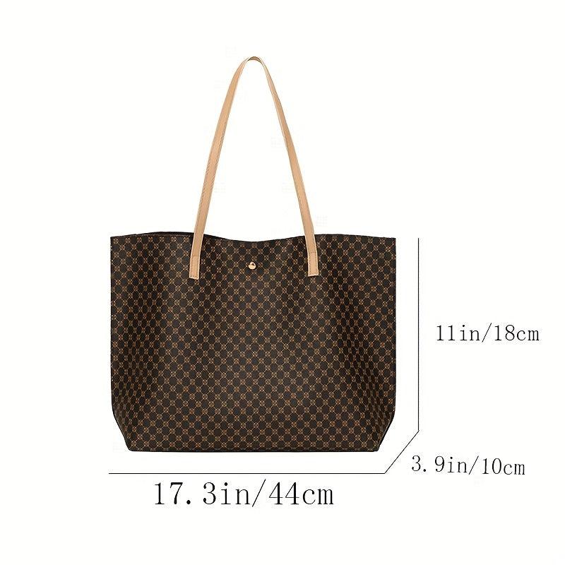 Geometric Print Tote Bag Set with Coin Purse for Women