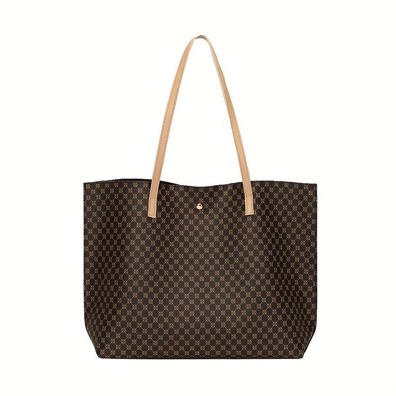 Geometric Print Tote Bag Set with Coin Purse for Women