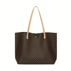 Geometric Print Tote Bag Set with Coin Purse for Women
