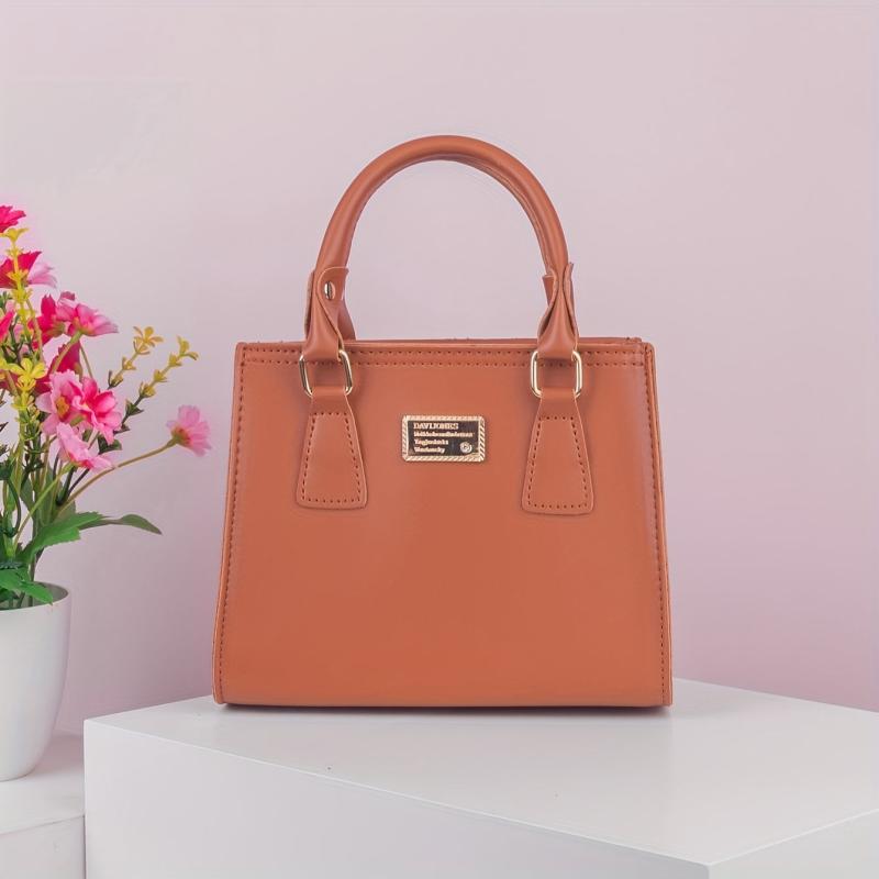 Classic Minimalist Solid Satchel Bag All Match Shoulder Bag Handbag