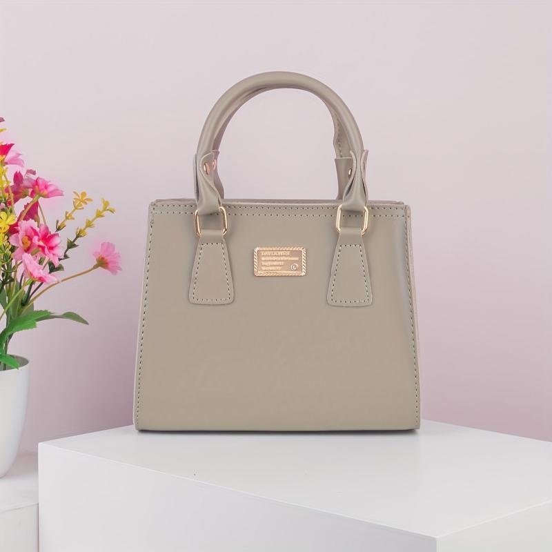 Classic Minimalist Solid Satchel Bag All Match Shoulder Bag Handbag