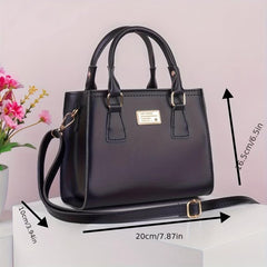 Classic Minimalist Solid Satchel Bag All Match Shoulder Bag Handbag