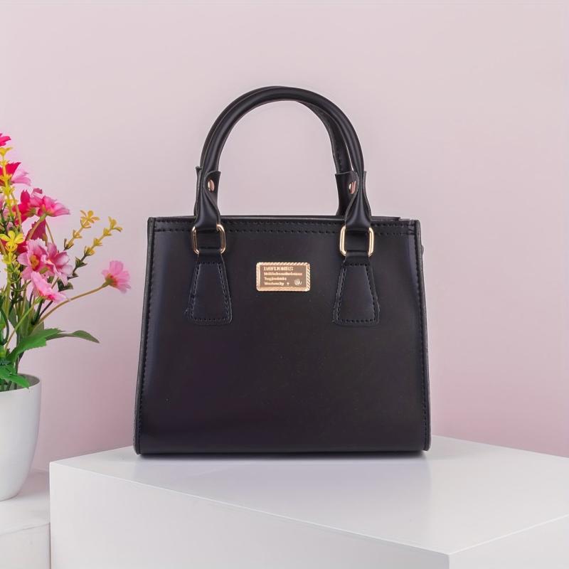 Classic Minimalist Solid Satchel Bag All Match Shoulder Bag Handbag
