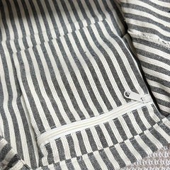 Striped Linen Tote Bag Large Capacity Shoulder Bag
