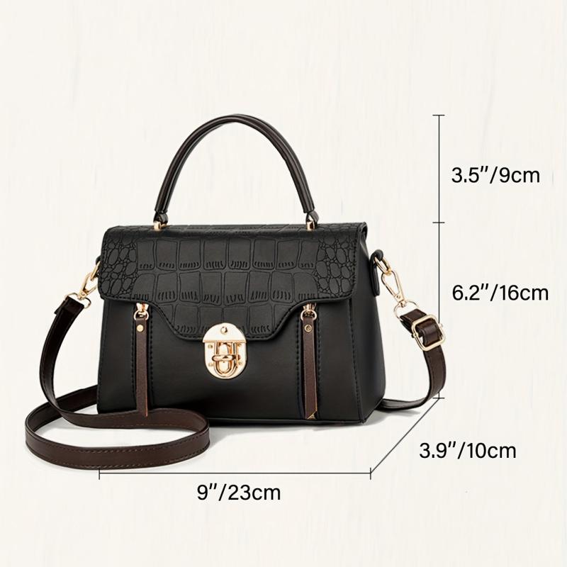 Classic Crocodile Embossed Satchel Bag