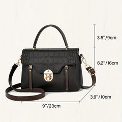 Classic Crocodile Embossed Satchel Bag