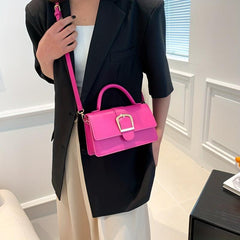 Solid Square Bag Flap Shoulder Bag Satchel Bag