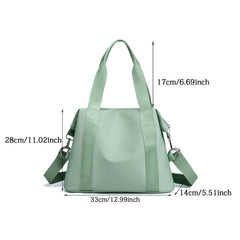 Large Capacity Portable Double Handle Handbag Bag Waterproof Nylon Stylish