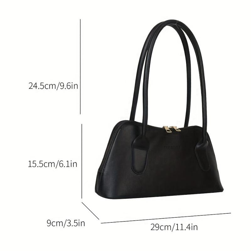 Stylish Double Zipper Underarm Bag PU Leather Handbag