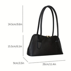 Stylish Double Zipper Underarm Bag PU Leather Handbag