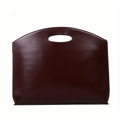 Vintage Clutch Bag Retro PU Leather Handbag Women Casual Top Handle Purse