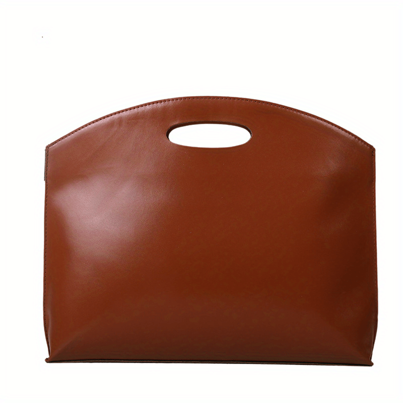 Vintage Clutch Bag Retro PU Leather Handbag Women Casual Top Handle Purse