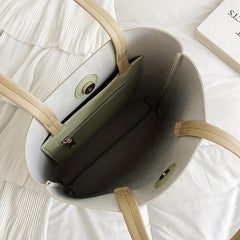 Large Capacity Tote Bag PU Leather Shoulder Bag
