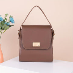 Minimalist Solid Satchel Bag Flap Handbag Women's Work