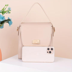 Minimalist Solid Satchel Bag Flap Handbag Women's Work
