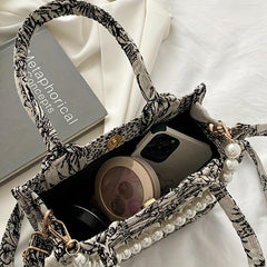 Retro Jacquard Print Tote Bag Crossbody Bag Women's