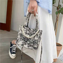 Retro Jacquard Print Tote Bag Crossbody Bag Women's