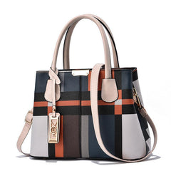 Plaid Tote Bag Large Capacity Colorful Crossbody Bag