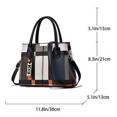 Plaid Tote Bag Large Capacity Colorful Crossbody Bag