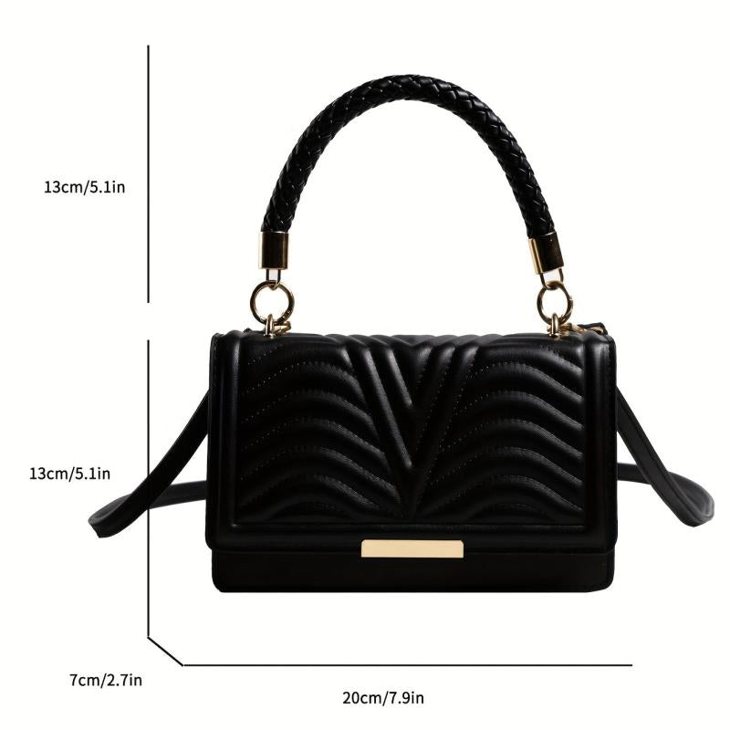 Embossed Crossbody Satchel Bag Textured PU Leather Shoulder Bag