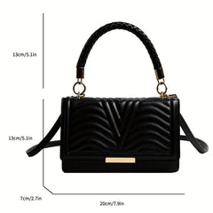 Embossed Crossbody Satchel Bag Textured PU Leather Shoulder Bag