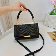 Embossed Crossbody Satchel Bag Textured PU Leather Shoulder Bag