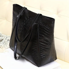 Crocodile Pattern Tote Bag PU Leather Shoulder Bag