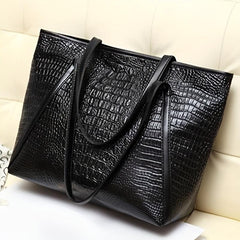 Crocodile Pattern Tote Bag PU Leather Shoulder Bag