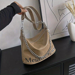 Metal Chain Crossbody Hobo Bag Classic Versatile Messenger Bag