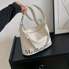 Metal Chain Crossbody Hobo Bag Classic Versatile Messenger Bag