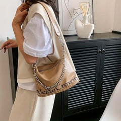 Metal Chain Crossbody Hobo Bag Classic Versatile Messenger Bag