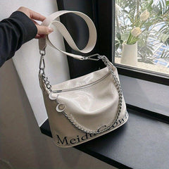 Metal Chain Crossbody Hobo Bag Classic Versatile Messenger Bag