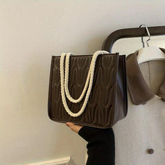 Ruched Square Shoulder Bag Small Zipper Satchel Purses