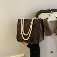 Ruched Square Shoulder Bag Small Zipper Satchel Purses