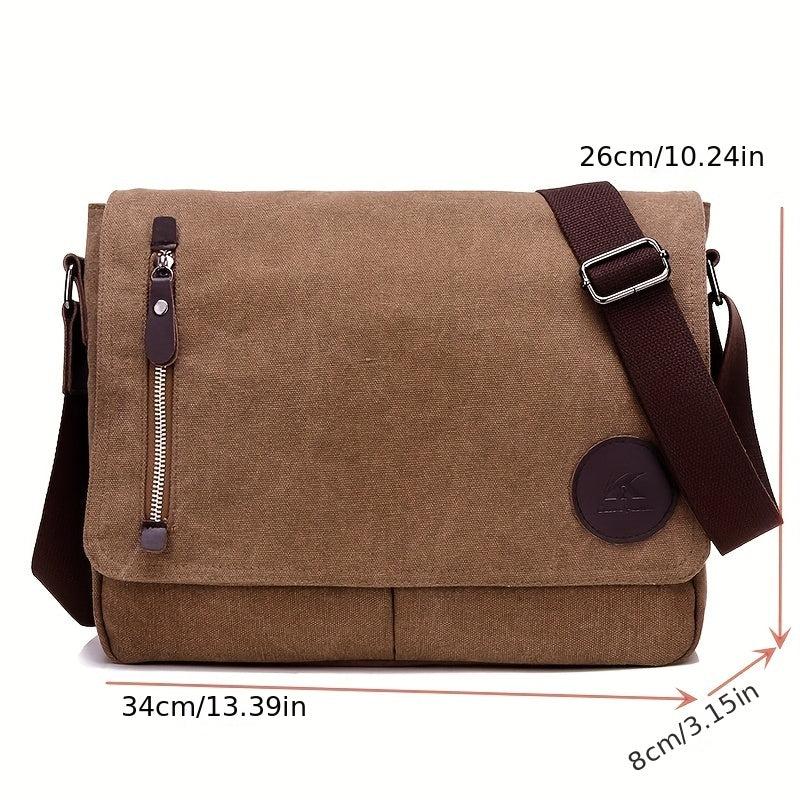 Casual Vintage Messenger Bag Solid Crossbody Bag All Match Storage Shoulder Bag
