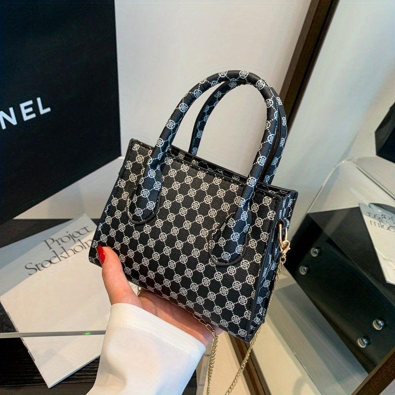 Vintage All Over Pattern Handbag Classic Satchel Bag