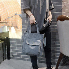Striped Corduroy Shoulder Bag for Work & Shopping