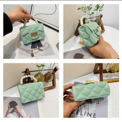 Jelly Handbag Chain Crossbody Bag Square Purse Faux Pearl Handle